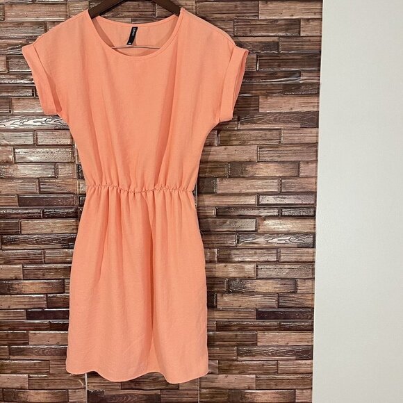 Savvi Dresses & Skirts - Savvi Womens Dress Size XS Peach Corral Pockets Short Sleeve